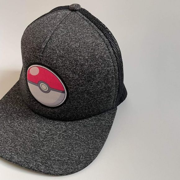 Pokemon Pokeball Emblem Trucker Snapback Kids Hat - Picture 7 of 12